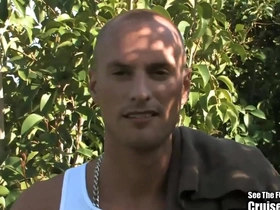 Gay man masturbates and gives a blow job to himself.