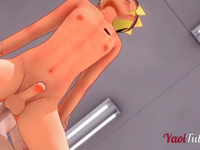 Sasuke and Boruto’s forbidden love in a classroom setting in anime porn