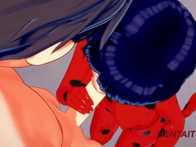 Miraculous Ladybug in 3D adult cartoon with a hot handjob and facial