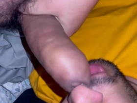 Straight man with big dick gets his balls smelled by gay man during massage