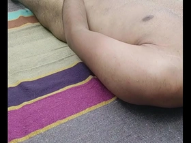 First time gay experience: Indian hunk masturbates outdoors