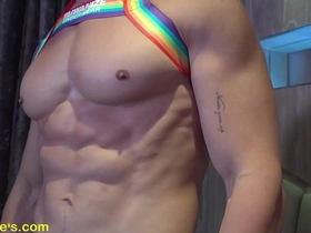 See the hard work that goes into having a perfect body! Enjoy the details of this Asian hunk’s muscles and nipples.