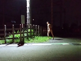 Outdoor exhibition of a gay Japanese amateur