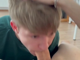 A young teacher seduces a student with a hot blowjob and then they both have anal sex.