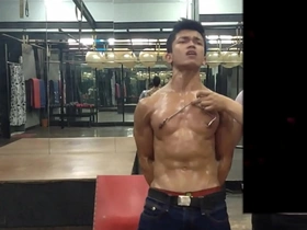Young Asian man Zaenal in bondage BDSM scene