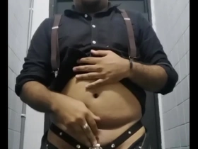 Young Asian boy strips and exposes himself.