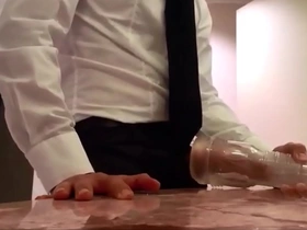 Gay masturbation with a fleshlight