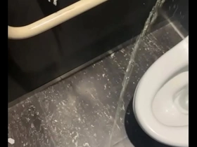 Gay toilet scene with Japanese college boy