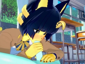 Sissy Ankha and MoonCat in hot 3D Yaoi Furry action