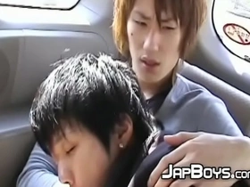 Hot blow jobs for two slim Japanese men with big cocks