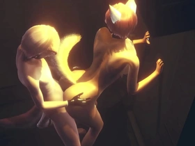 Furry yiff: Fox gives boy a handjob and then fucks him against the wall in an alley in this anime porn gay video.