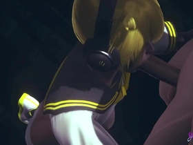 See how Len, a vocaloid femboy, handles a big cock in this Japanese anime game porn gay scene.