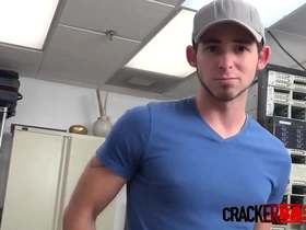 A gay man has sex with a black director in different positions for money in an office setting.
